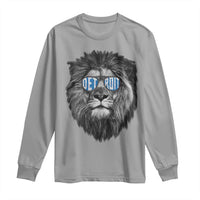 Lion Lovers Long Sleeve Shirt Wearing Glasses Retro Vintage Style Detroit Fan