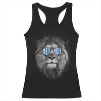 Lion Lovers Racerback Tank Top Wearing Glasses Retro Vintage Style Detroit Fan