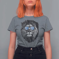 Lion Lovers T Shirt For Women Wearing Glasses Retro Vintage Style Detroit Fan - Wonder Print Shop