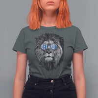 Lion Lovers T Shirt For Women Wearing Glasses Retro Vintage Style Detroit Fan - Wonder Print Shop
