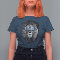 Lion Lovers T Shirt For Women Wearing Glasses Retro Vintage Style Detroit Fan - Wonder Print Shop
