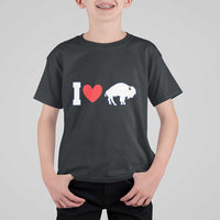 Vintage Buffalo T Shirt For Kid American I Love Bison - Wonder Print Shop