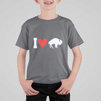 Vintage Buffalo T Shirt For Kid American I Love Bison - Wonder Print Shop