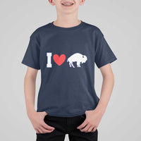 Vintage Buffalo T Shirt For Kid American I Love Bison - Wonder Print Shop