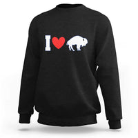 Vintage Buffalo Sweatshirt American I Love Bison - Wonder Print Shop