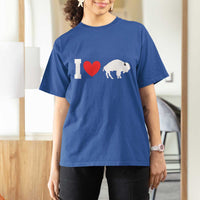 Vintage Buffalo T Shirt For Women American I Love Bison - Wonder Print Shop