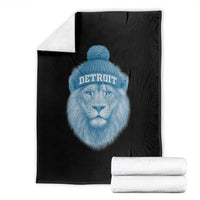 Detroit Football Throw Blanket Retro Lions Mascot Sport Fan - Wonder Print Shop