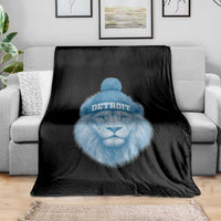 Detroit Football Throw Blanket Retro Lions Mascot Sport Fan - Wonder Print Shop