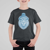 Detroit Football T Shirt For Kid Retro Lions Mascot Sport Fan - Wonder Print Shop