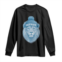 Detroit Football Long Sleeve Shirt Retro Lions Mascot Sport Fan - Wonder Print Shop