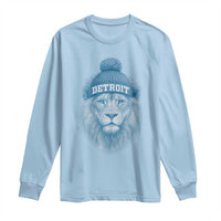 Detroit Football Long Sleeve Shirt Retro Lions Mascot Sport Fan - Wonder Print Shop