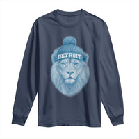 Detroit Football Long Sleeve Shirt Retro Lions Mascot Sport Fan - Wonder Print Shop