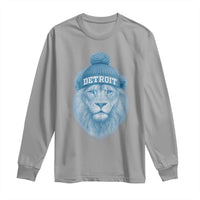 Detroit Football Long Sleeve Shirt Retro Lions Mascot Sport Fan - Wonder Print Shop