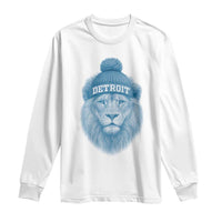 Detroit Football Long Sleeve Shirt Retro Lions Mascot Sport Fan - Wonder Print Shop