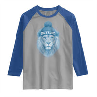 Detroit Football Raglan Shirt Retro Lions Mascot Sport Fan - Wonder Print Shop