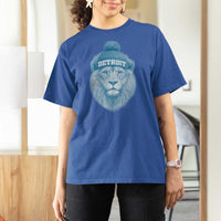 Detroit Football T Shirt For Women Retro Lions Mascot Sport Fan - Wonder Print Shop