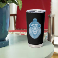 Detroit Football Tumbler Cup Retro Lions Mascot Sport Fan - Wonder Print Shop
