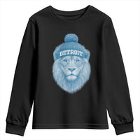 Detroit Football Youth Sweatshirt Retro Lions Mascot Sport Fan - Wonder Print Shop