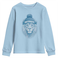 Detroit Football Youth Sweatshirt Retro Lions Mascot Sport Fan - Wonder Print Shop