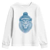 Detroit Football Youth Sweatshirt Retro Lions Mascot Sport Fan - Wonder Print Shop