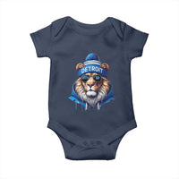 Lion Lovers Baby Onesie Wearing Glasses Sunday Detroit Fan Apparel