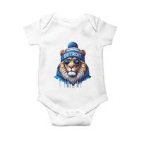Lion Lovers Baby Onesie Wearing Glasses Sunday Detroit Fan Apparel