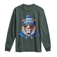 Lion Lovers Long Sleeve Shirt Wearing Glasses Sunday Detroit Fan Apparel