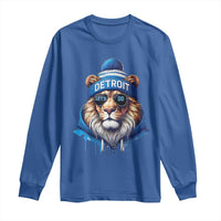 Lion Lovers Long Sleeve Shirt Wearing Glasses Sunday Detroit Fan Apparel