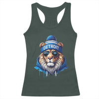 Lion Lovers Racerback Tank Top Wearing Glasses Sunday Detroit Fan Apparel