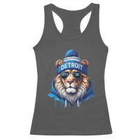 Lion Lovers Racerback Tank Top Wearing Glasses Sunday Detroit Fan Apparel