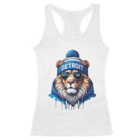 Lion Lovers Racerback Tank Top Wearing Glasses Sunday Detroit Fan Apparel