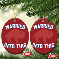 Married Into This Buffalo Christmas Ornament Vintage Sport Mafia Wife Wedding Gifts - Wonder Print Shop
