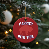 Married Into This Buffalo Christmas Ornament Vintage Sport Mafia Wife Wedding Gifts - Wonder Print Shop