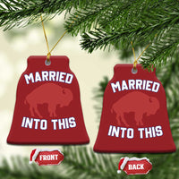 Married Into This Buffalo Christmas Ornament Vintage Sport Mafia Wife Wedding Gifts - Wonder Print Shop