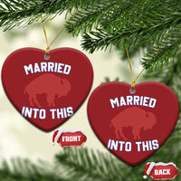 Married Into This Buffalo Christmas Ornament Vintage Sport Mafia Wife Wedding Gifts - Wonder Print Shop