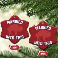 Married Into This Buffalo Christmas Ornament Vintage Sport Mafia Wife Wedding Gifts - Wonder Print Shop