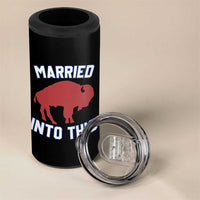 Married Into This Buffalo 4 in 1 Can Cooler Tumbler Vintage Sport Mafia Wife Wedding Gifts - Wonder Print Shop