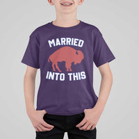 Married Into This Buffalo T Shirt For Kid Vintage Sport Mafia Wife Wedding Gifts - Wonder Print Shop