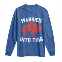 Married Into This Buffalo Long Sleeve Shirt Vintage Sport Mafia Wife Wedding Gifts - Wonder Print Shop