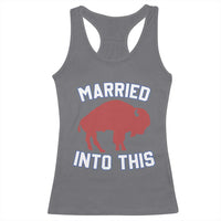 Married Into This Buffalo Racerback Tank Top Vintage Sport Mafia Wife Wedding Gifts - Wonder Print Shop