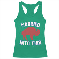 Married Into This Buffalo Racerback Tank Top Vintage Sport Mafia Wife Wedding Gifts - Wonder Print Shop