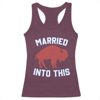 Married Into This Buffalo Racerback Tank Top Vintage Sport Mafia Wife Wedding Gifts - Wonder Print Shop