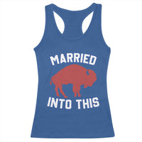 Married Into This Buffalo Racerback Tank Top Vintage Sport Mafia Wife Wedding Gifts - Wonder Print Shop