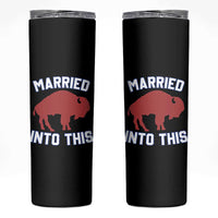 Married Into This Buffalo Skinny Tumbler Vintage Sport Mafia Wife Wedding Gifts - Wonder Print Shop