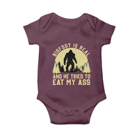 Funny Bigfoot Baby Onesie Sasquatch Big Foot Eat My Ass Vintage Cryptid Meme - Wonder Print Shop