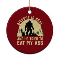 Funny Bigfoot Ceramic Ornament Sasquatch Big Foot Eat My Ass Vintage Cryptid Meme - Wonder Print Shop