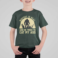 Funny Bigfoot T Shirt For Kid Sasquatch Big Foot Eat My Ass Vintage Cryptid Meme - Wonder Print Shop