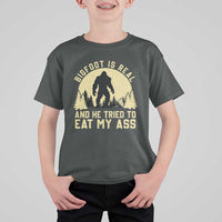 Funny Bigfoot T Shirt For Kid Sasquatch Big Foot Eat My Ass Vintage Cryptid Meme - Wonder Print Shop