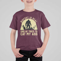 Funny Bigfoot T Shirt For Kid Sasquatch Big Foot Eat My Ass Vintage Cryptid Meme - Wonder Print Shop