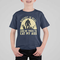 Funny Bigfoot T Shirt For Kid Sasquatch Big Foot Eat My Ass Vintage Cryptid Meme - Wonder Print Shop